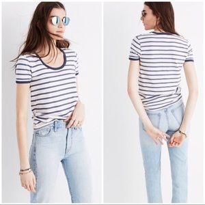 Madewell Recycled Cotton Ringer Blue Harmon Stripe